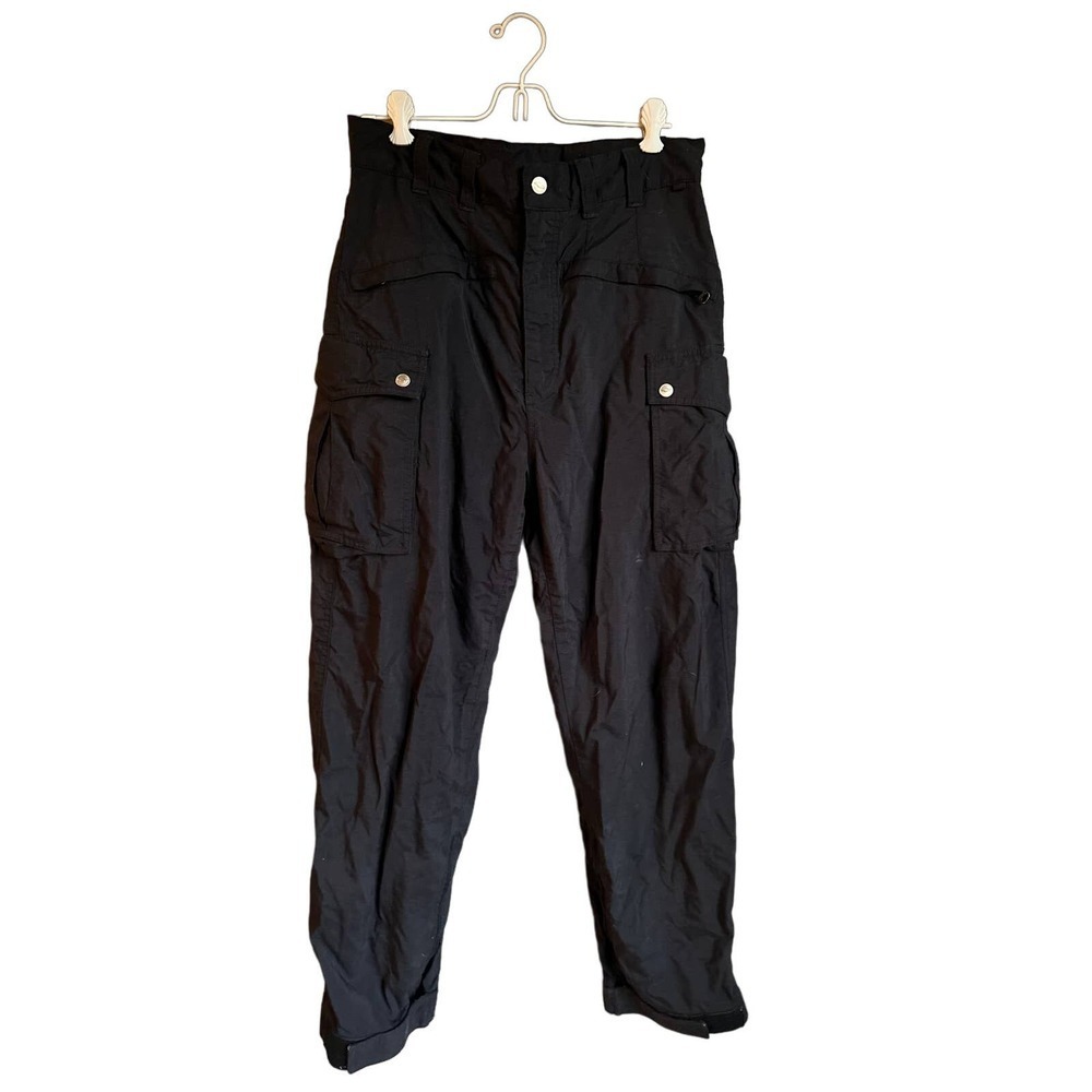 VTG Sims Snowboards Mens Pants Winter Cargo Nylon Black Size Small Y2K Grunge